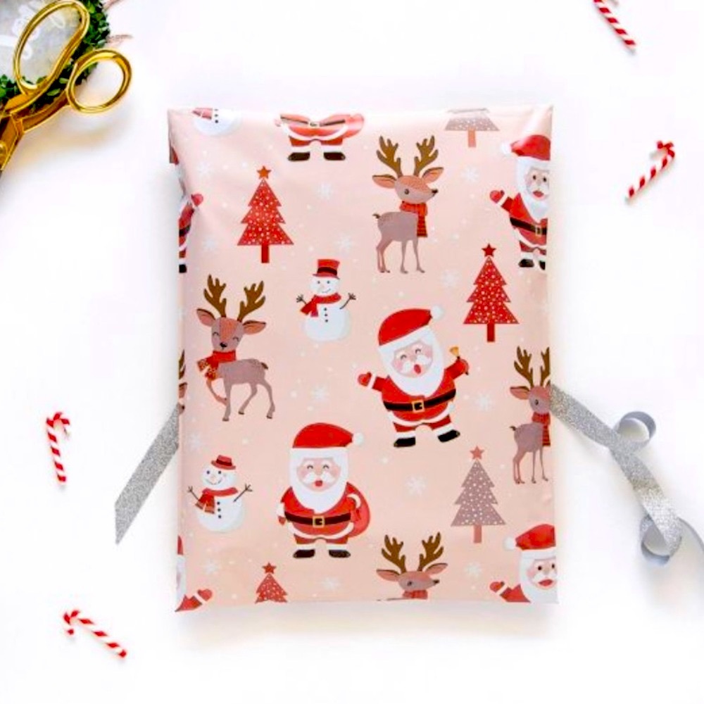 LAST SET!🎅🏼10 XL size Santa & Reindeer Poly Mailers 14 x 17 inch - Picture 2 of 3
